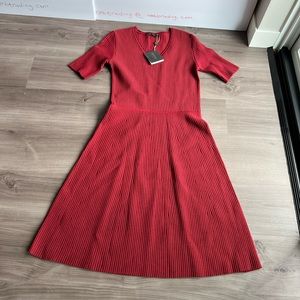 Biana size 6 Viviana dress burgundy V-neck shortsleeved dress